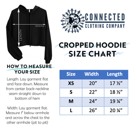 Cropped Hoodie Sweatshirt Size Chart - sweetsherriloudesigns - Ethically and Sustainably Made - 10% donated to the Environmental Defense Fund